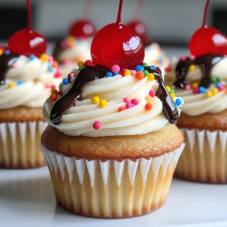 Banana Split Cupcakes