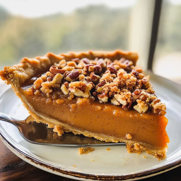 Bourbon Pumpkin Pie with a Salted Brown Butter Pecan Streusel