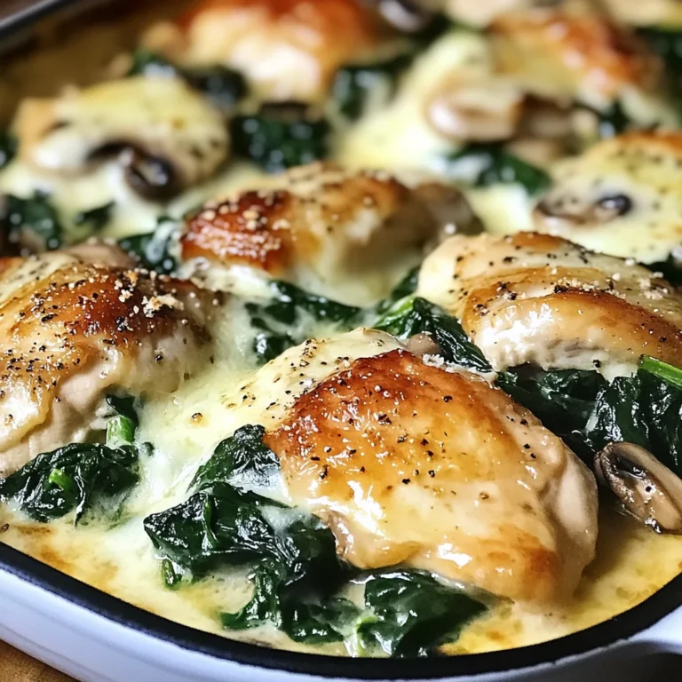 Chicken, Spinach, and Mushroom Low Carb Oven Dish