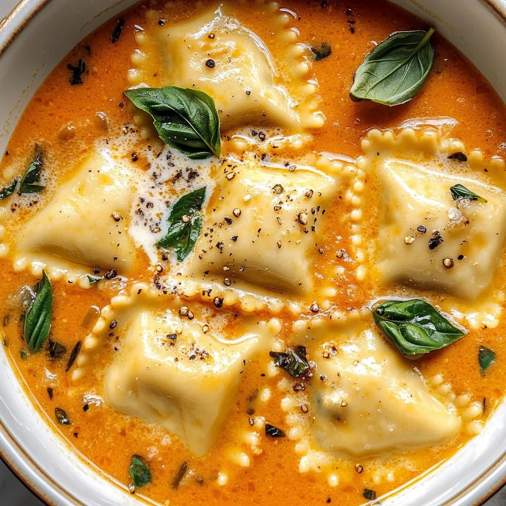 Creamy Tuscan Ravioli Soup