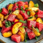 Easy Summer Peach Watermelon Salad