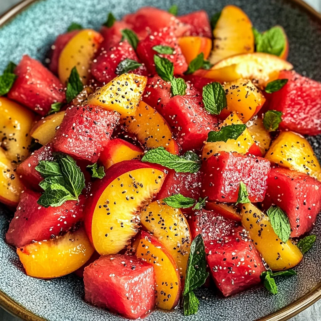 Easy Summer Peach Watermelon Salad