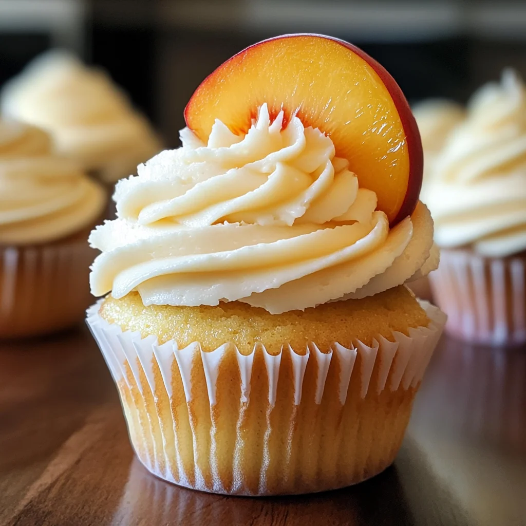 Honey Peach Cream Cheese Cupcakes