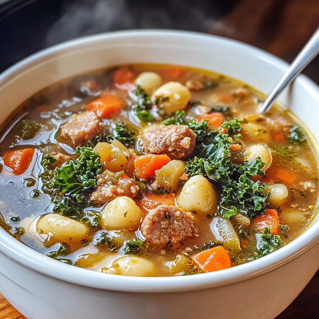 Italian Vegetable Soup with Spicy Sausage