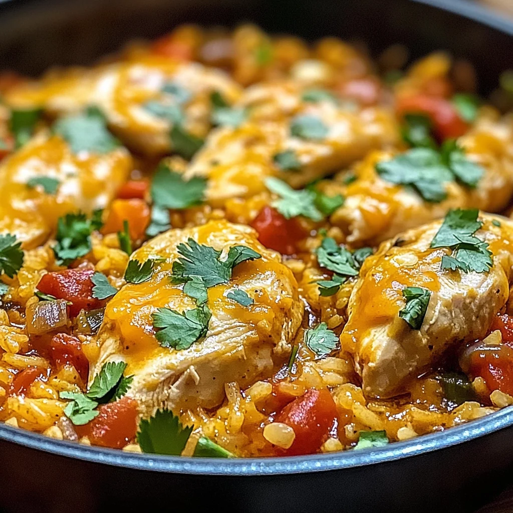 One Pot Queso Chicken and Rice : Easy Comfort Food