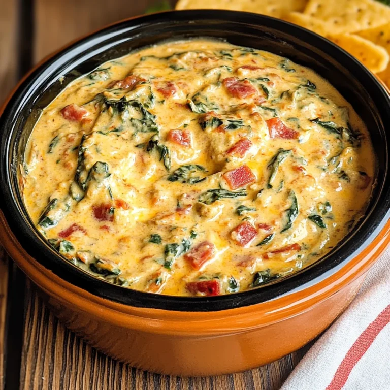 Slow Cooker Queso Spinach Dip
