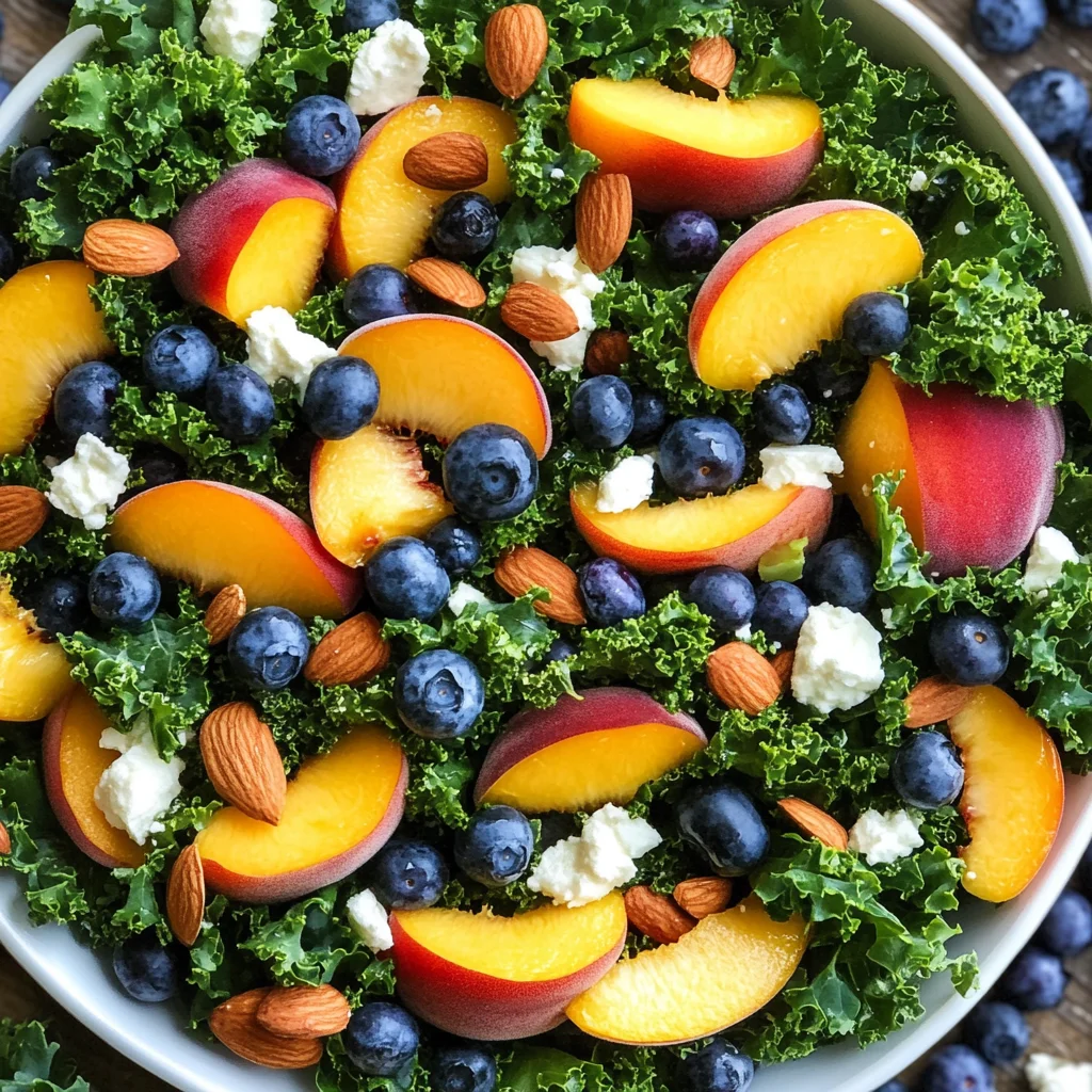 Summer Peach & Blueberry Kale Salad