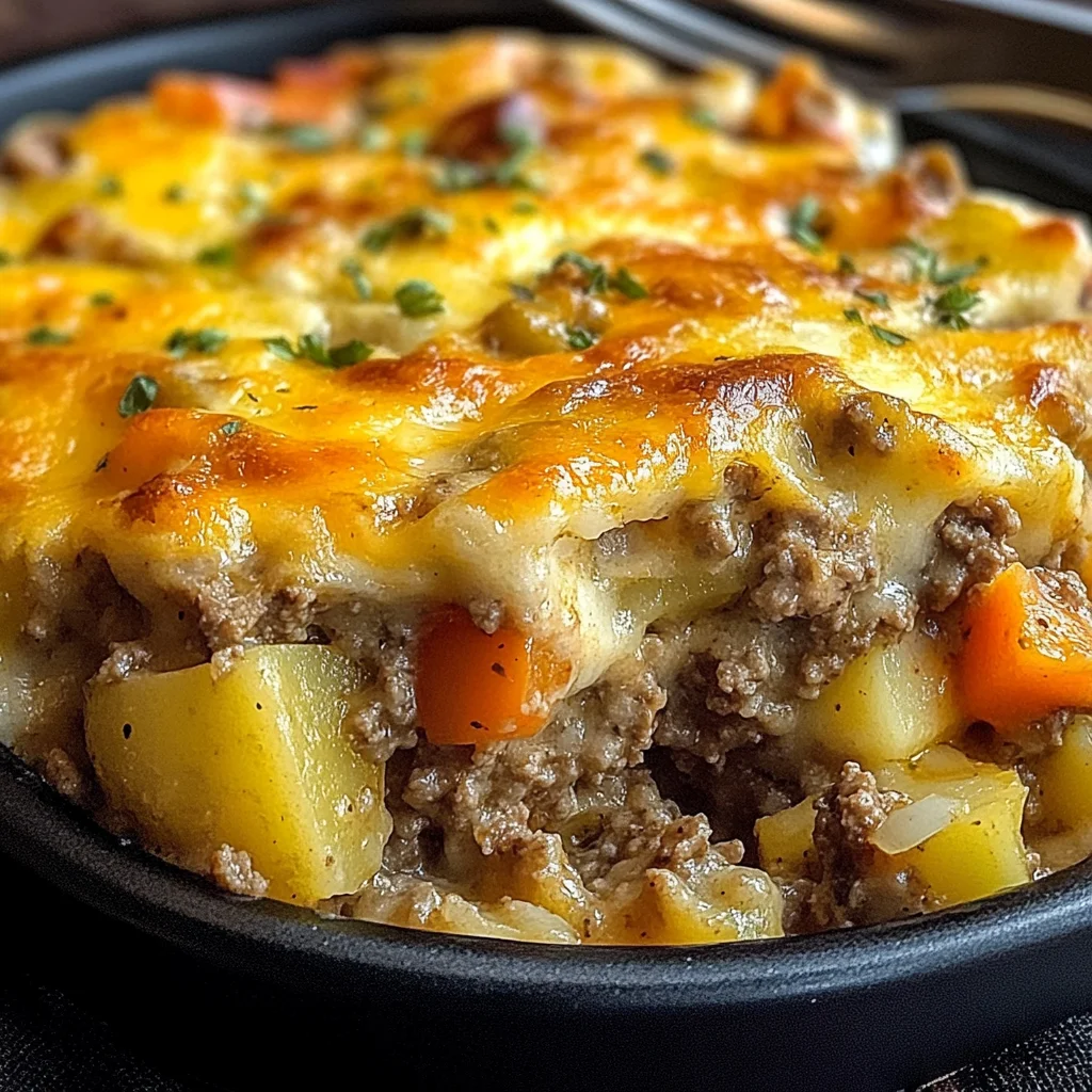 Cheesy Ground Beef & Potato Casserole