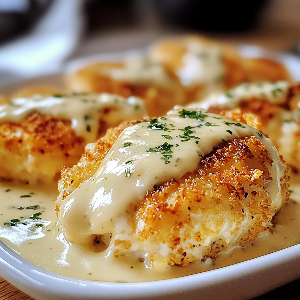 Chicken Pillows with Creamy Parmesan Sauce