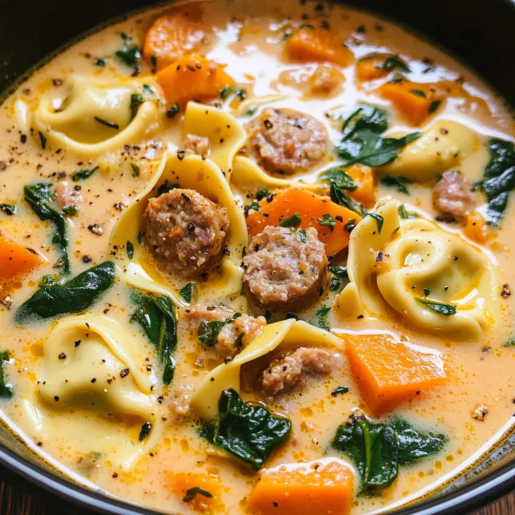 Creamy Sausage Tortellini Soup
