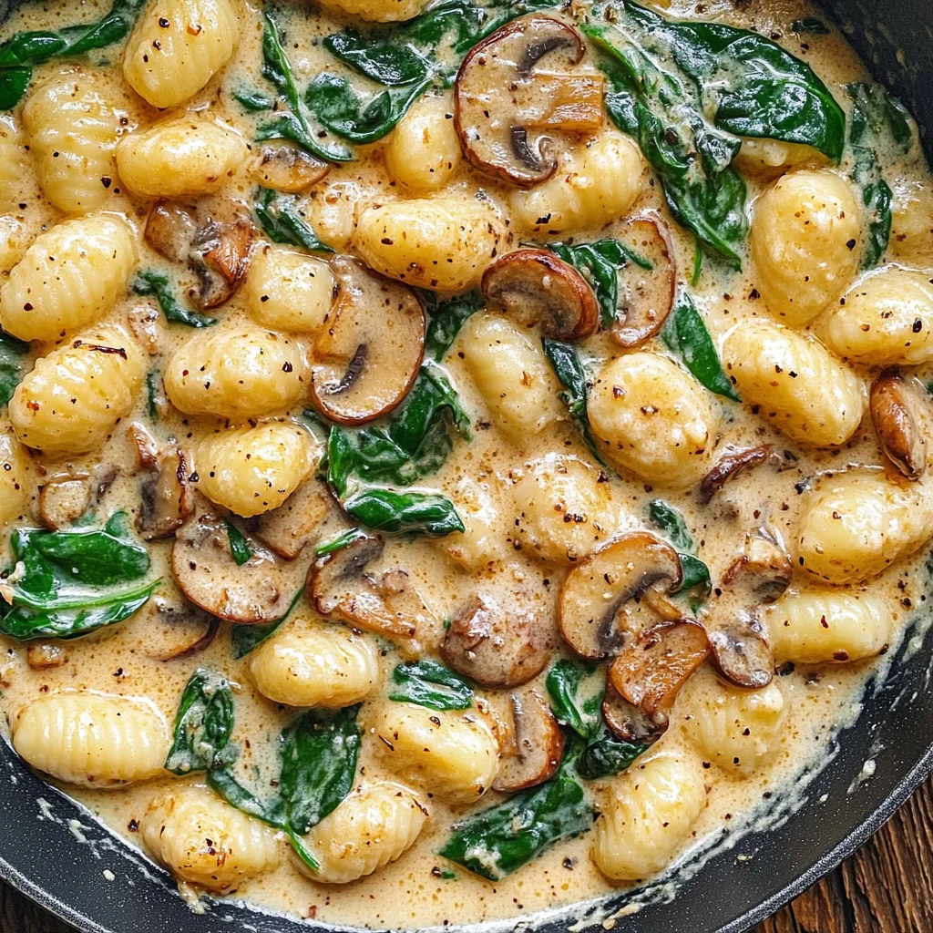 Creamy Spinach and Mushroom Gnocchi (One-Pan, 20 Minutes)