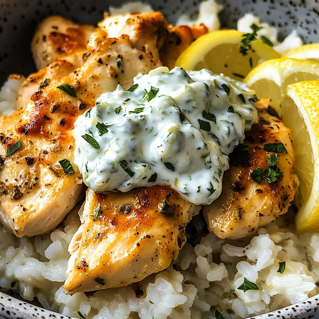 Easy Chicken Tzatziki Rice Bake