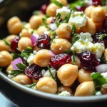 Feta & Cranberry Chickpeas with Lemon Vinaigrette