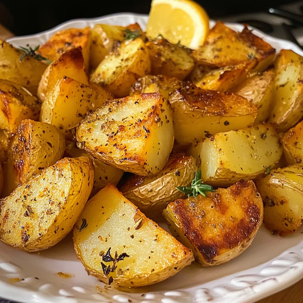 Greek Lemon Garlic Roasted Potatoes