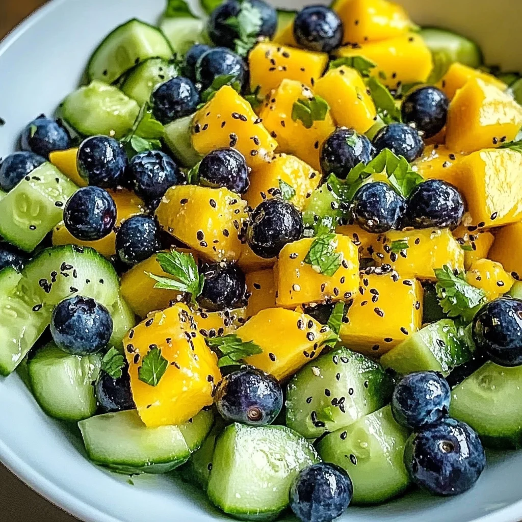 Mango Cucumber Salad with Blueberries and Avocado