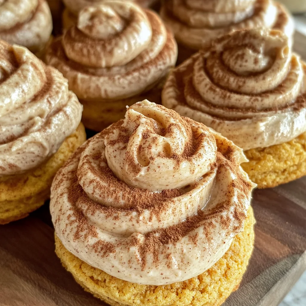 Soft Pumpkin Cookies with Cinnamon Frosting
