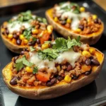 Stuffed Sweet Potatoes with Spiced Turkey and Black Beans