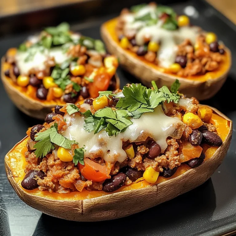 Stuffed Sweet Potatoes with Spiced Turkey and Black Beans