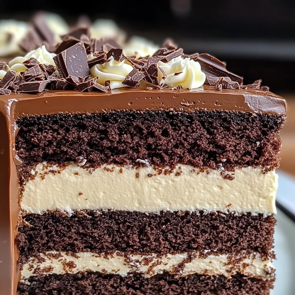 Tuxedo Cake – Triple Chocolate Mousse Cake
